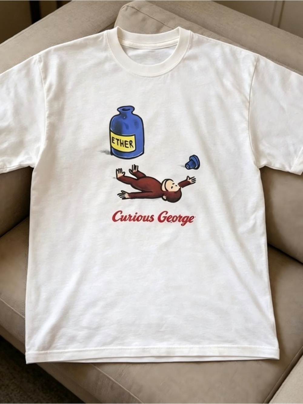 Curious George Graphic Tee - White Short Sleeve